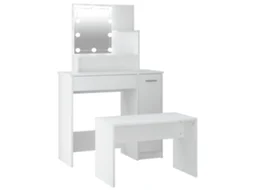 Conjunto Toucador C/ Leds Madeira Processada Branco MAISON EXCLUSIVE