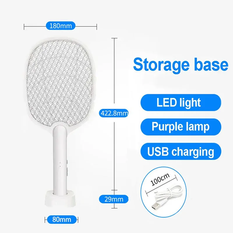(branco) Lâmpada Elétrica 2 Em 1 Mata-mosquitos, Recarregável Com Interface Tipo C, Capaz De Matar Mosquitos E Moscas.