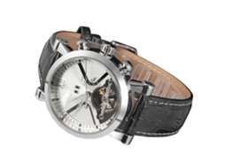 Reloj Mecánico Automático Forsining Con Correa De Cuero Pu Resistente Al Agua (dial Blanco Caja Plata)