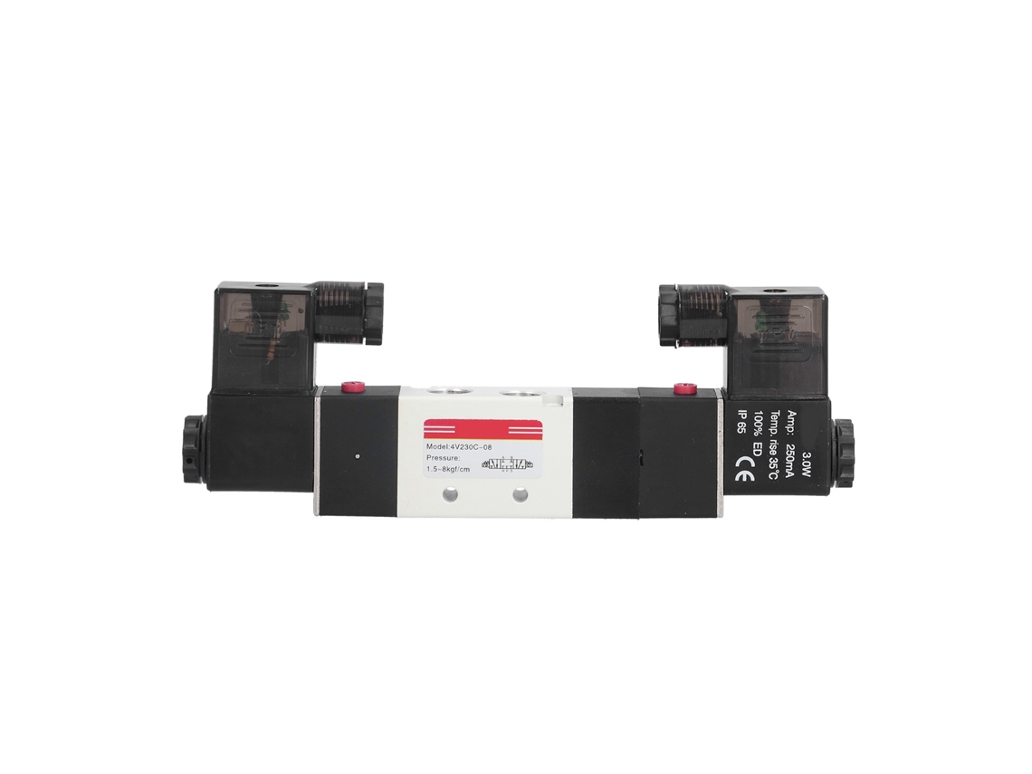 Válvula Solenoide Neumática De 3 Posiciones 5 Vías Estable Duradera Compacta Anticorrosiva Dc24v