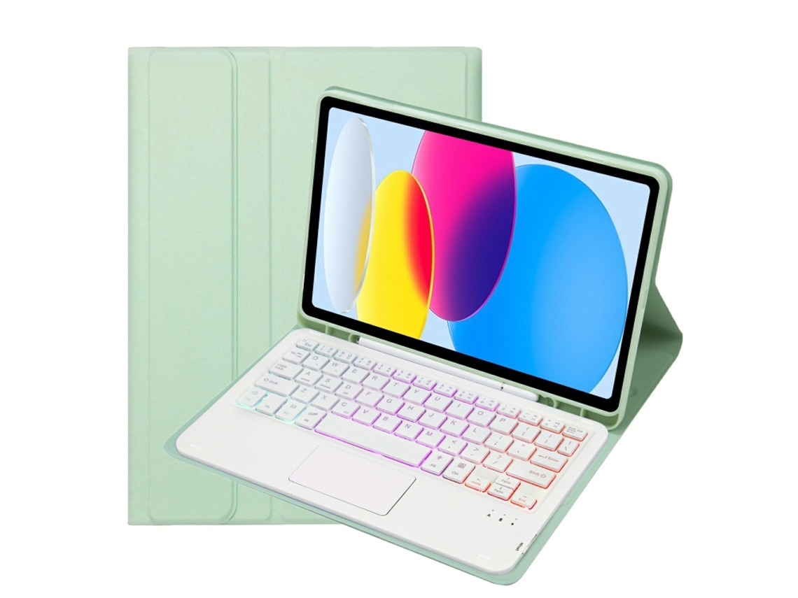 Capa Com Teclado Bluetooth Retroiluminado E Slot Para Caneta Para Ipad Air 1 Air 2 9.7 Polegadas Português