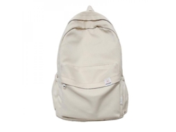 Mochila Feminina Impermeável De Nylon Para Viagem E Escola Adolescentes Cor Solida 20-35l Bege Branco