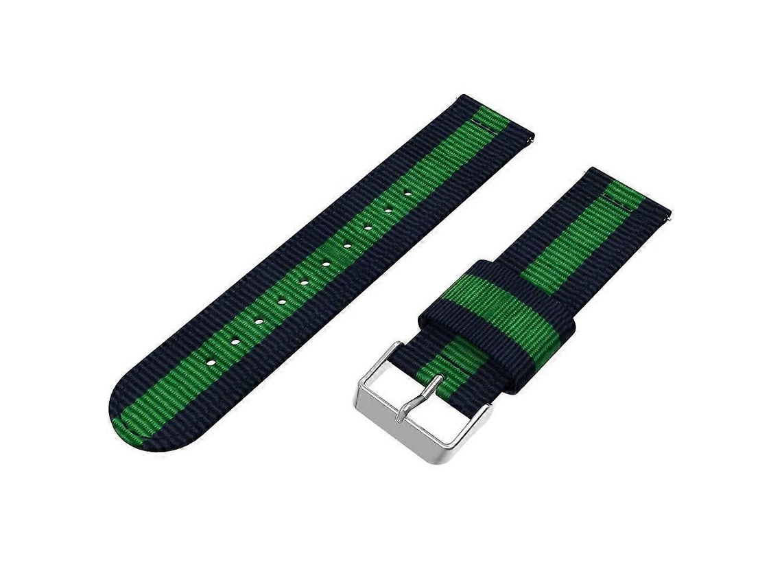 Pulseira De Nylon Bipartida Para Samsung Galaxy Watch4 40/44mm E Watch4 Classic 42/46mm (preta E Verde)