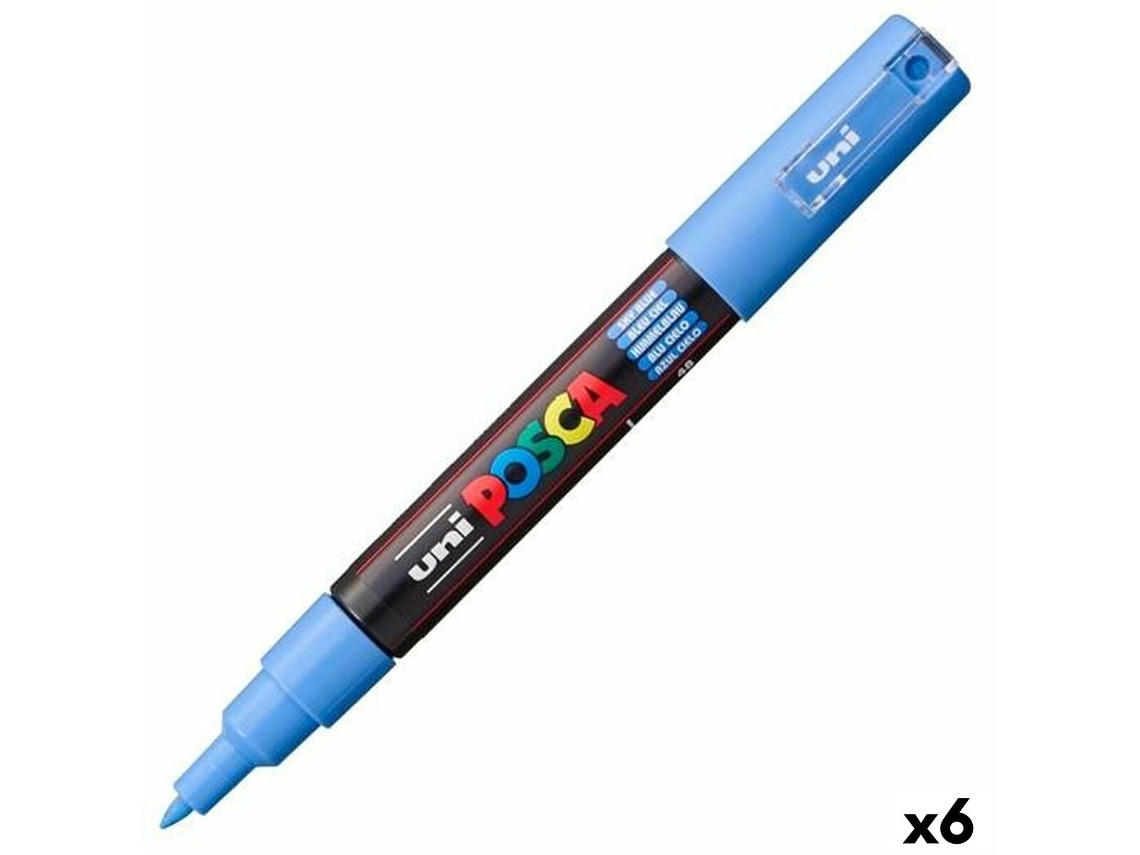 Rotuladores POSCA Pc-1M Azul Celeste 6 Unidades