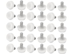Pé Nivelador Deslizante Para Mesa De Escritório Ruilogod, Rosca M6 X 10mm, Branco, 30 Peças