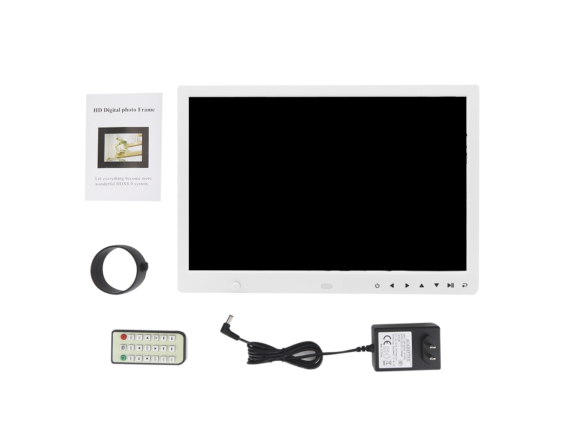 Lurelia Moldura Digital 13 Polegadas Tátil Sensor Movimento Despertador Calendário Branco