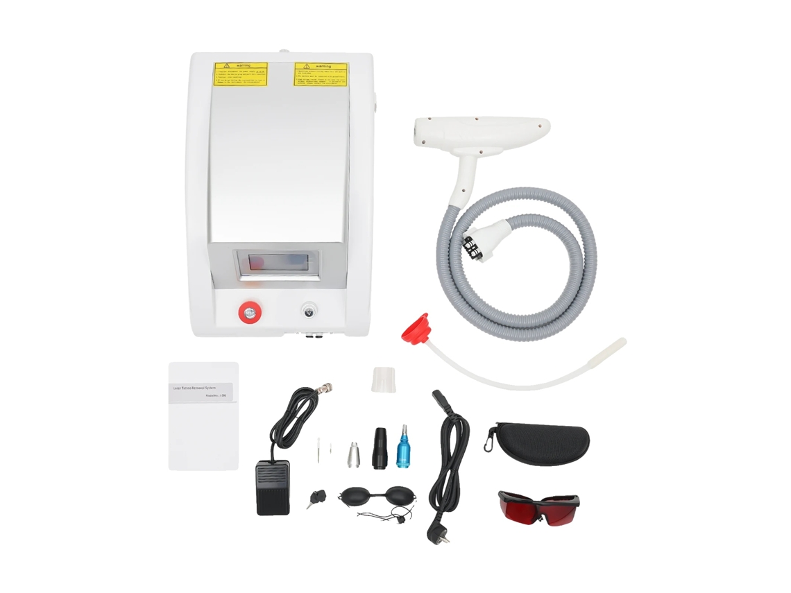 Máquina De Remoção De Tatuagem A Laser, 3 Cabeçotes A Laser, Ferramenta Portátil De Beleza Facial, Branco