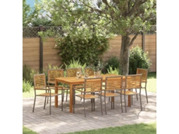 Vidaxl Conjunto De Jantar Para Jardim 9 Unid. Cinzeto