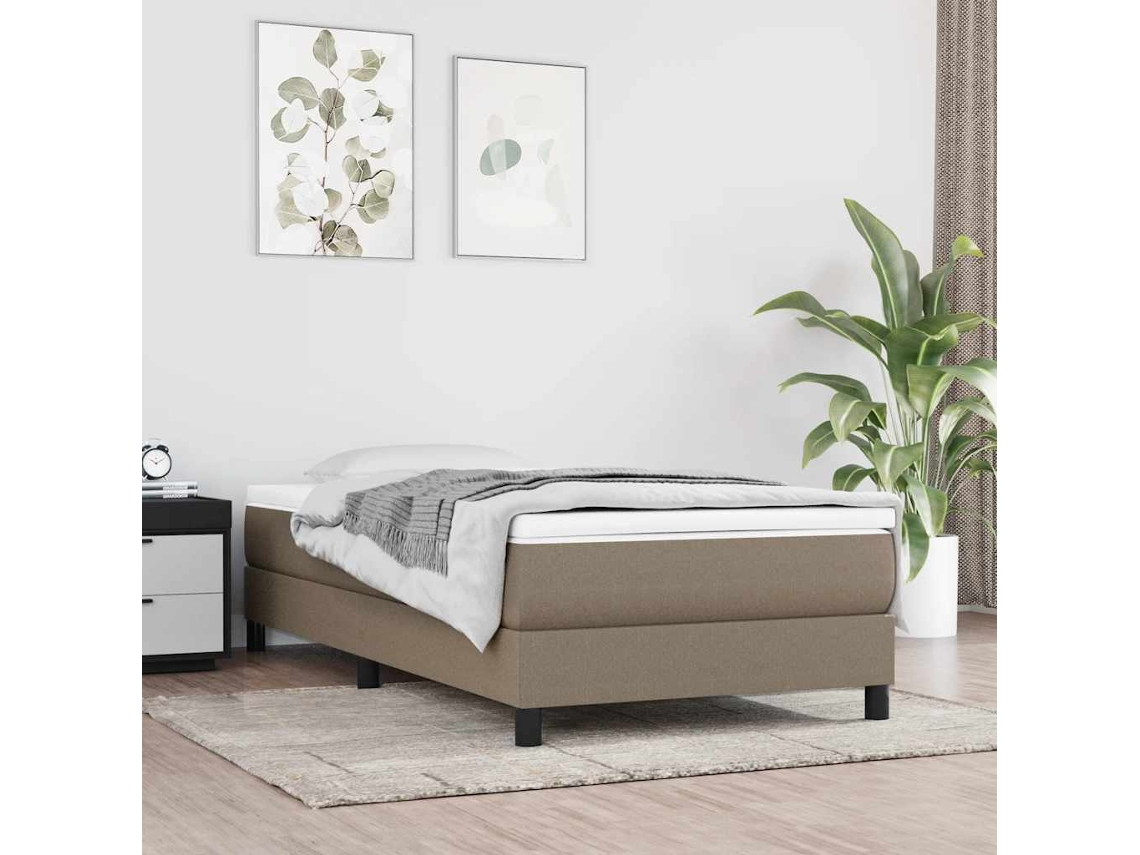 Vidaxl Estrutura De Cama Com Molas 90x190 Cm Tecido Cinzento