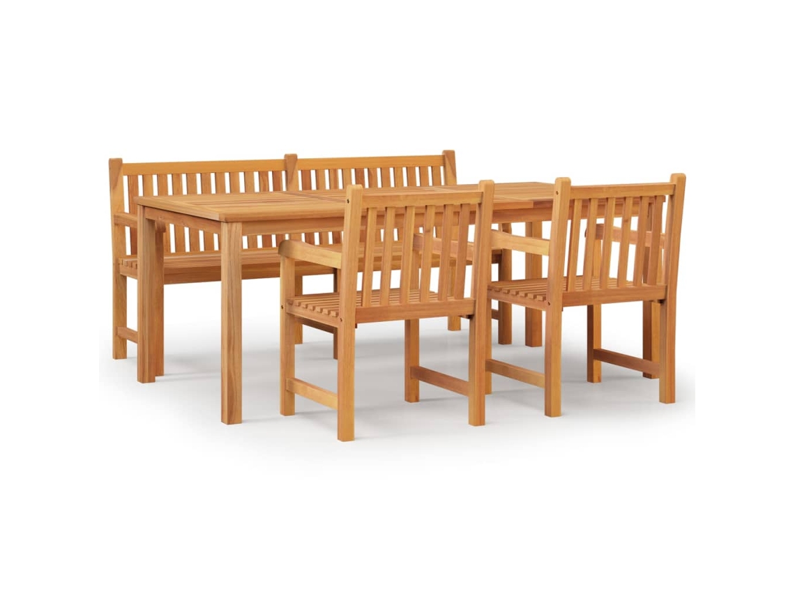 Conjunto de 4 Jantar para Jardim Madeira de Teca Maciça MAISON EXCLUSIVE