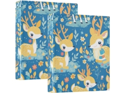 Pasta De Desenho Animado Duiker Delicada E Brilhante 1, 5 Polegadas Com Capa De Bolso, Pacote Com 1 2 De Pastas