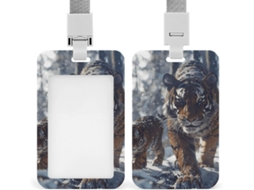 Porta Crachá Caminhadas Na Neve, Protetor De Cartão Vertical Com Cordão, Capa Plástica Impermeável, Estojo