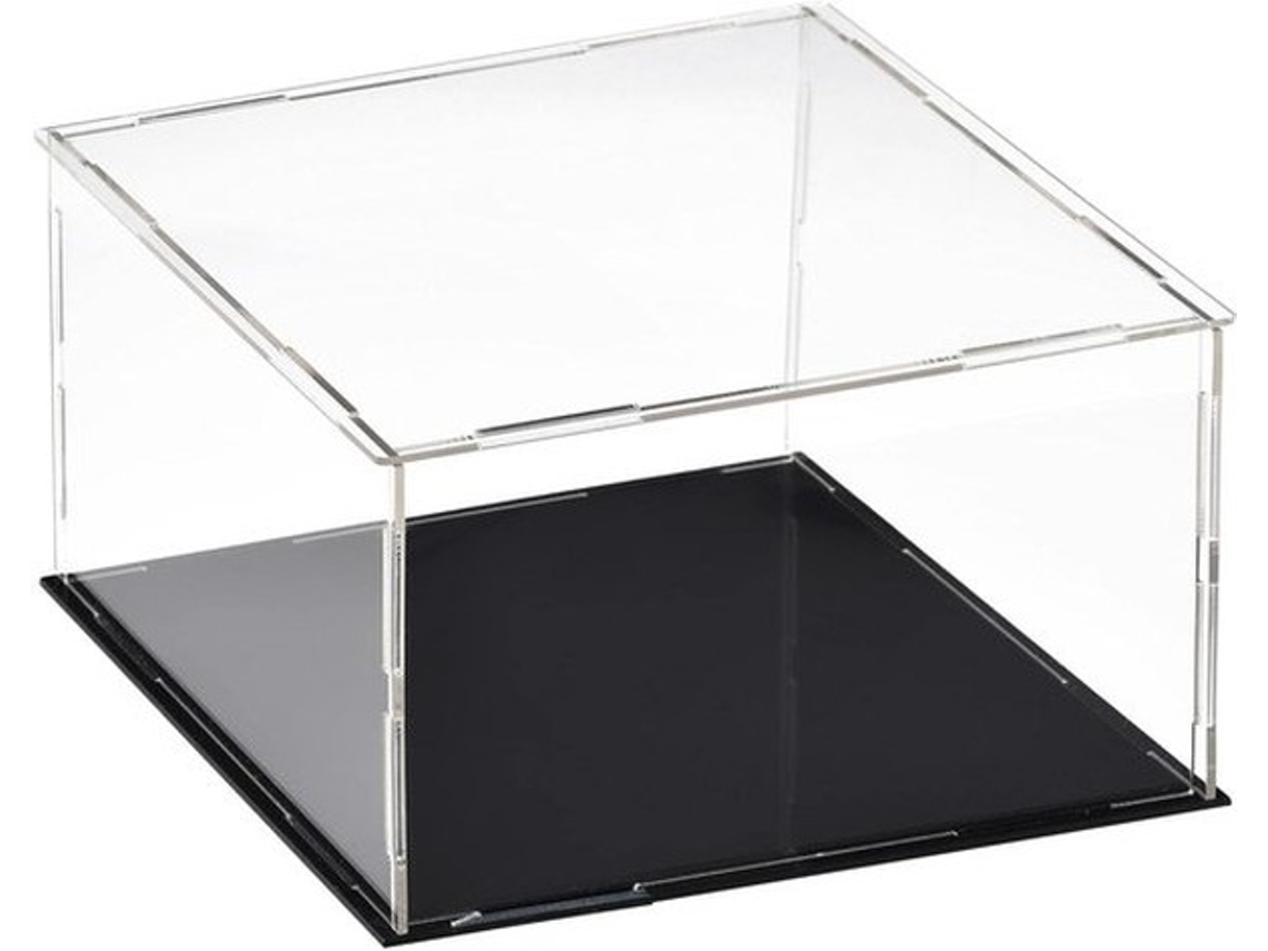 Vitrine Para Ação 20 X 20 X 10 Cm - Design Transparente - Base Preta - Proteção Contra Pó - Showcase Para Ações - Fácil De Montar - Caixa De Exibição