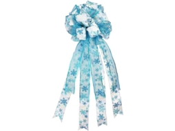 Lazo Decorativo Grande Para Árbol De Navidad, Guirnalda De Poliéster Azul, 86.4x33 Cm