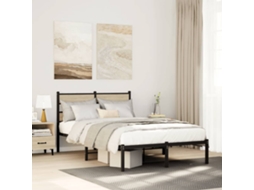 Vidaxl Estrutura De Cama Sem Colchão 120x200 Cm Metal Carvalho Sonoma