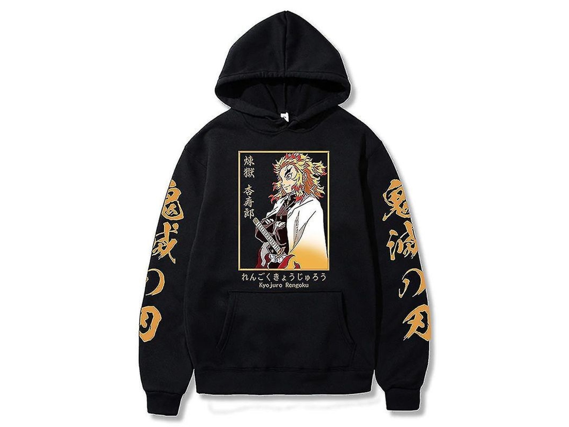 2026 jaqueta com Capuz de Demon Slayer Kyojuro Rengoku Moletom Casual Oversized Roupa Y2k Inverno Streetwear de Poliéster