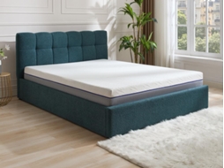 Cama Com Maziri Azul Esverdeado 160 X 200 Cm - Com Colchão - Com Estrado
