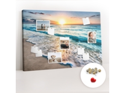 Painel De Cortiça Para Parede Praia, Mar E Areia Para O Escritório Espelharte (120x80 Cm)