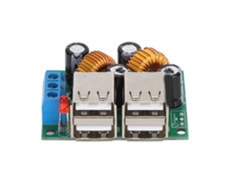 Placa conversora de energia com 4 portas usb módulo de alimentação buck dc 12v 24v 40v para 5v 5a | S/MARCA