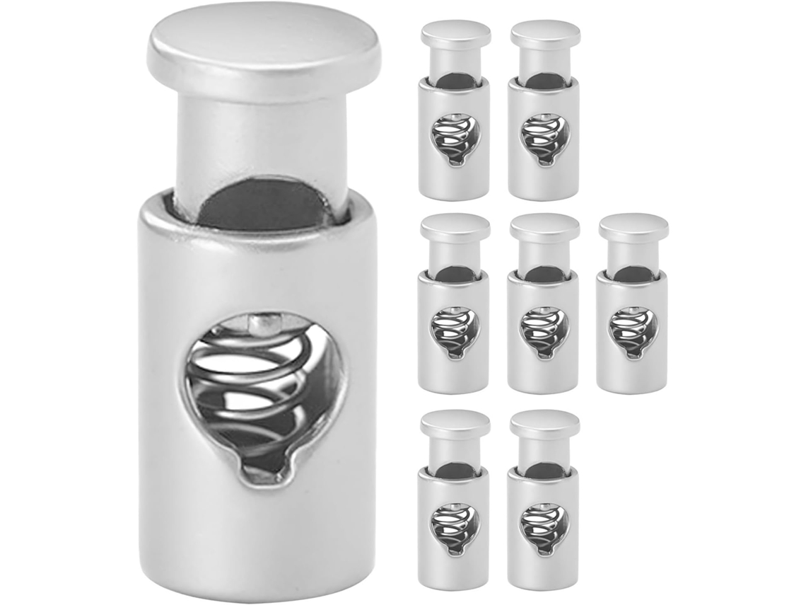 Conjunto De 8 Prendedores Metal Para Espetos Bambu E Aço, Pinças Reutilizáveis Para Churrasco, Mecanismo De Travamento