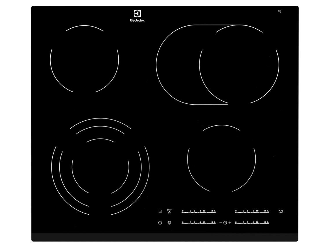 Placa de Vitrocerâmica ELECTROLUX EHF6547FOK (Elétrica - 59 cm - Preto)