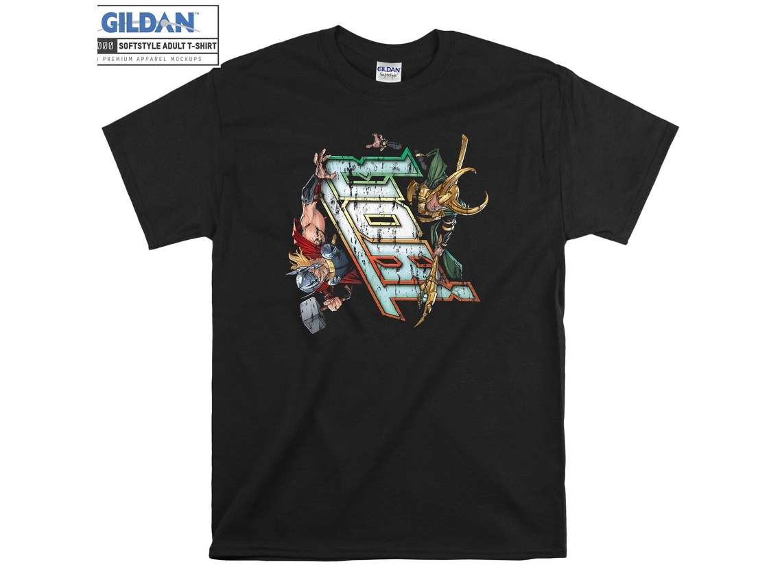 T-shirt Rockinstone Marvel Thor Vs Loki Comic Book（m）