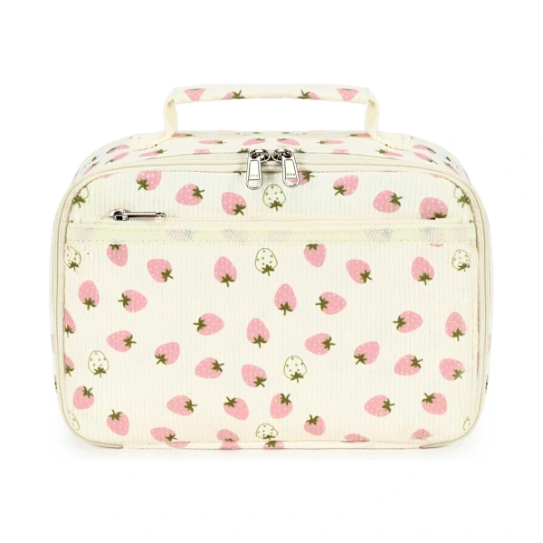 /nn/ Bolsa Térmica Manchester para Almoço, Estampa de Morangos, em Alumínio, Isolamento Térmico Espesso, Portátil e de Grande Capacidade BRILVIBERA