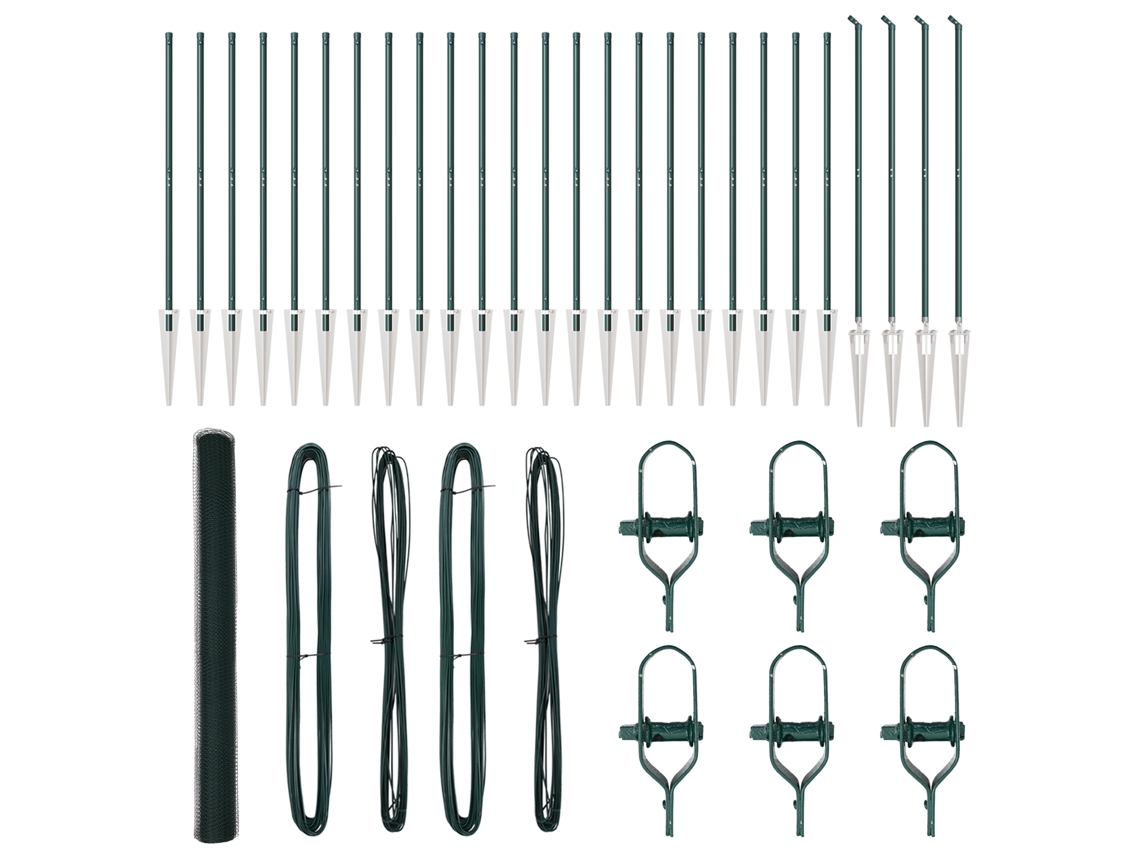 Conjunto 1 Cerca Externa Vidaxl Verde Aço (50 X 1,5 M)