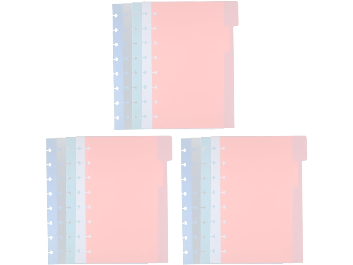 Divisórias De Índice Para Fichário Argolas Baluue Em Polipropileno Com Furo Formato Cogumelo, 55x 85 Polegadas, Conjunto