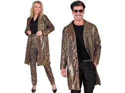 Fantasia de festa com estampa de leopardo ou casaco para adultos