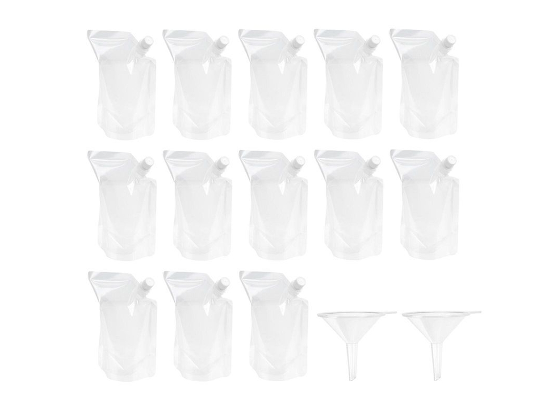 Bolsas Para Bebidas Com Tampa De Rosca E Funnel - 20 Unidades, 250ml/350ml, Transparente/branco, Pet/pe, Praticas E Sem Vazamentos
