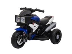 Motocicleta Elétrica Para Crianças Pp, Metal Cor Azul E Preto 86x42x52cm Homcom