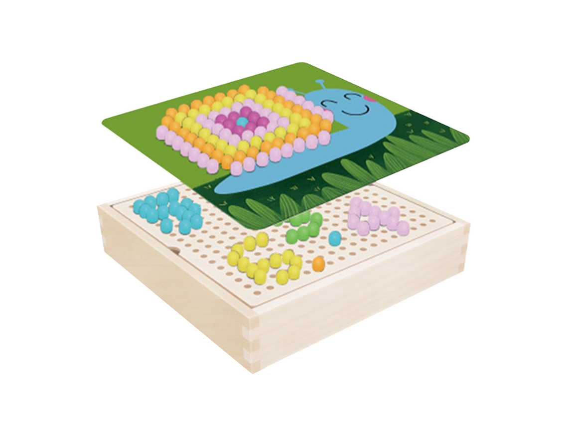 Brinquedo Educativo De Madeira Cogumelos Coloridos Jogo De Placa Para Crianças