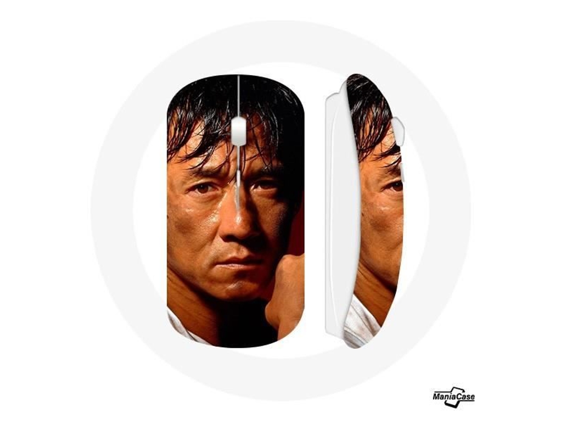 Mouse - Maniacase - Jackie Chan - Sem Fio - Usb Wi-fi - Compatível Com Mac E Pc