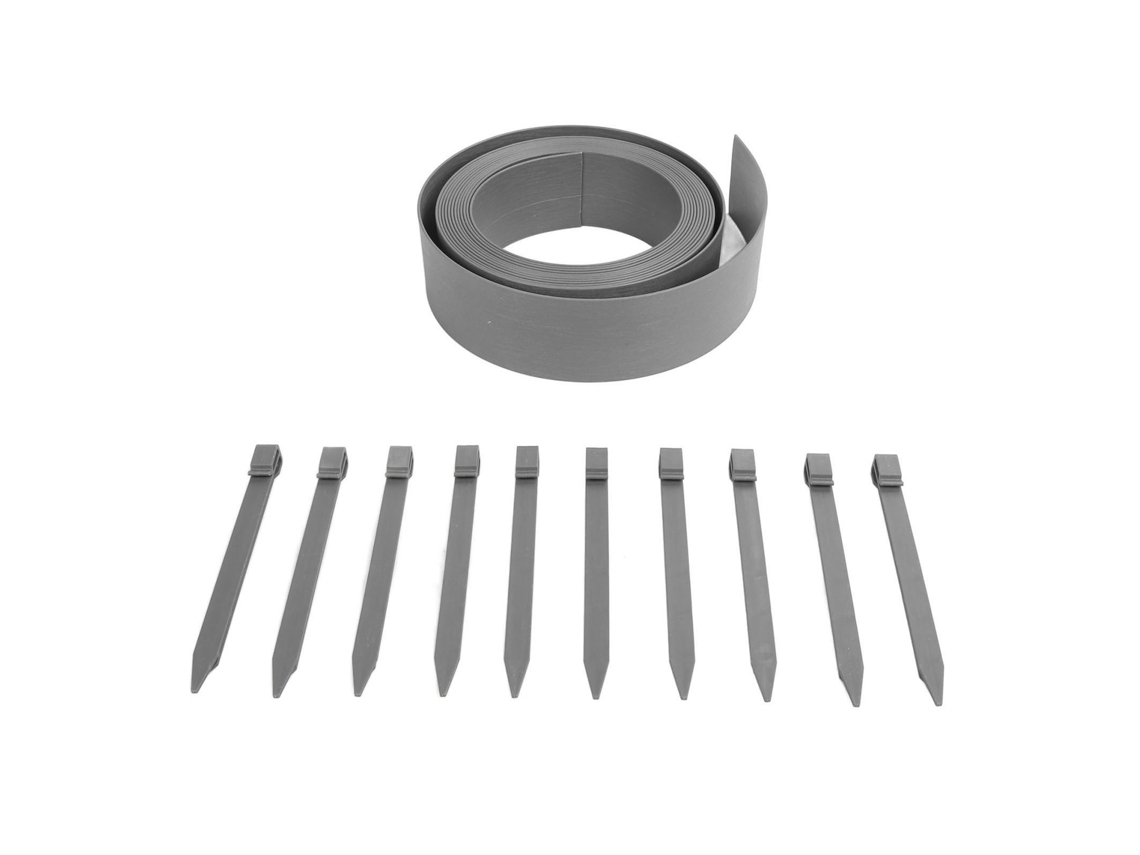 Borda Jardim Plástico LAXISCREED 10m Cinza