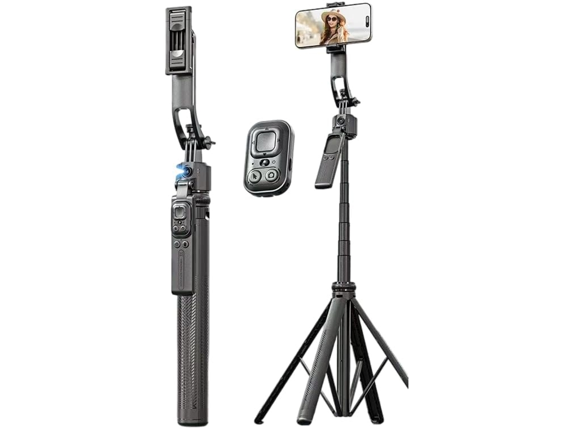 Suporte Para Smartphone Com Ia E Rastreamento Facial, Rotação De 360°, Clipe De Telefone Removível, Controle Remoto (preto)