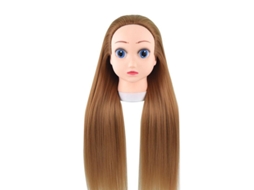 2026 cabeça de Manequim para Cosmetologia com Cabelo Sintético e Suporte Ajustável para Estilismo
