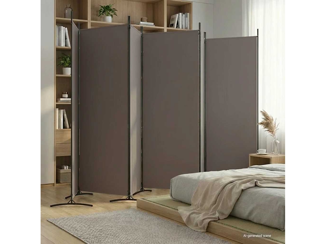 Vidaxl Divisória De Quarto Com 6 Painéis 520x180 Cm Tecido Antracite