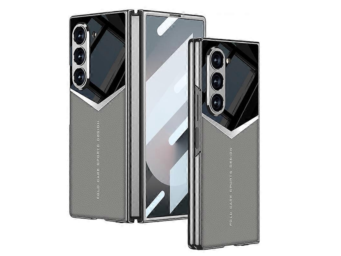Capa De Celular Gkk Knight Com Revestimento Integrado Em Couro E Cobertura Total Para Samsung Galaxy Z Fold6.