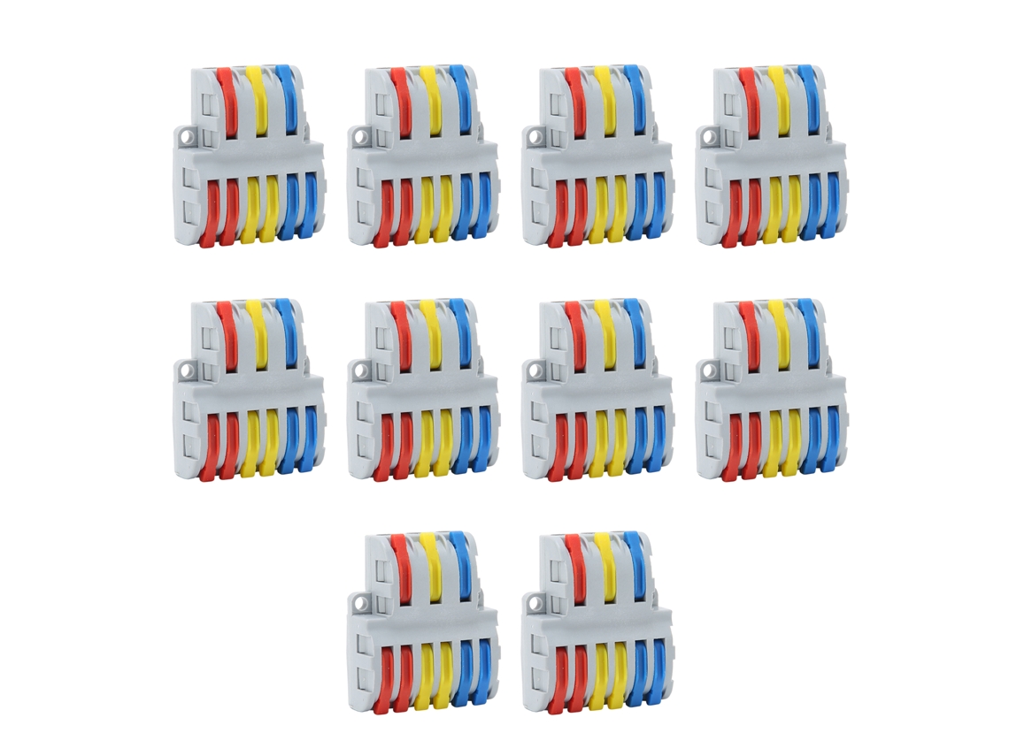 Terminal Block Conector Rápido Com Alavanca, 10 Unidades, 6 Em 3, 250v 32a, Acessório Elétrico Para Fiação.