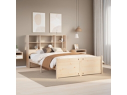 Cama Com Estante Sem Colchão 150x200 Cm Pinho Maciço
