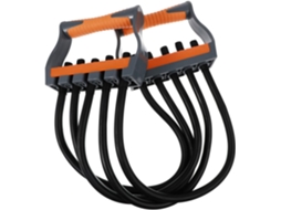 Faixa Elástica De Resistência Para Exercícios, Expansor Peito, 130lb 59kg, Tubo Preto Látex, Sistema