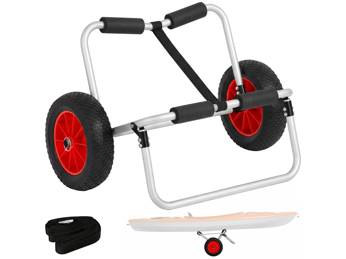 Carrinho de praia dobrável para caiaque e canoa, alumínio e NBR, 70x40x42cm BTFORUS