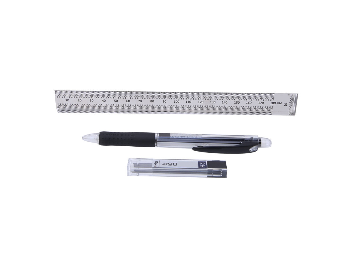 Régua Marcadora de Ângulo Reto YURU 180mm Aço Inoxidável para Marcar e Medir