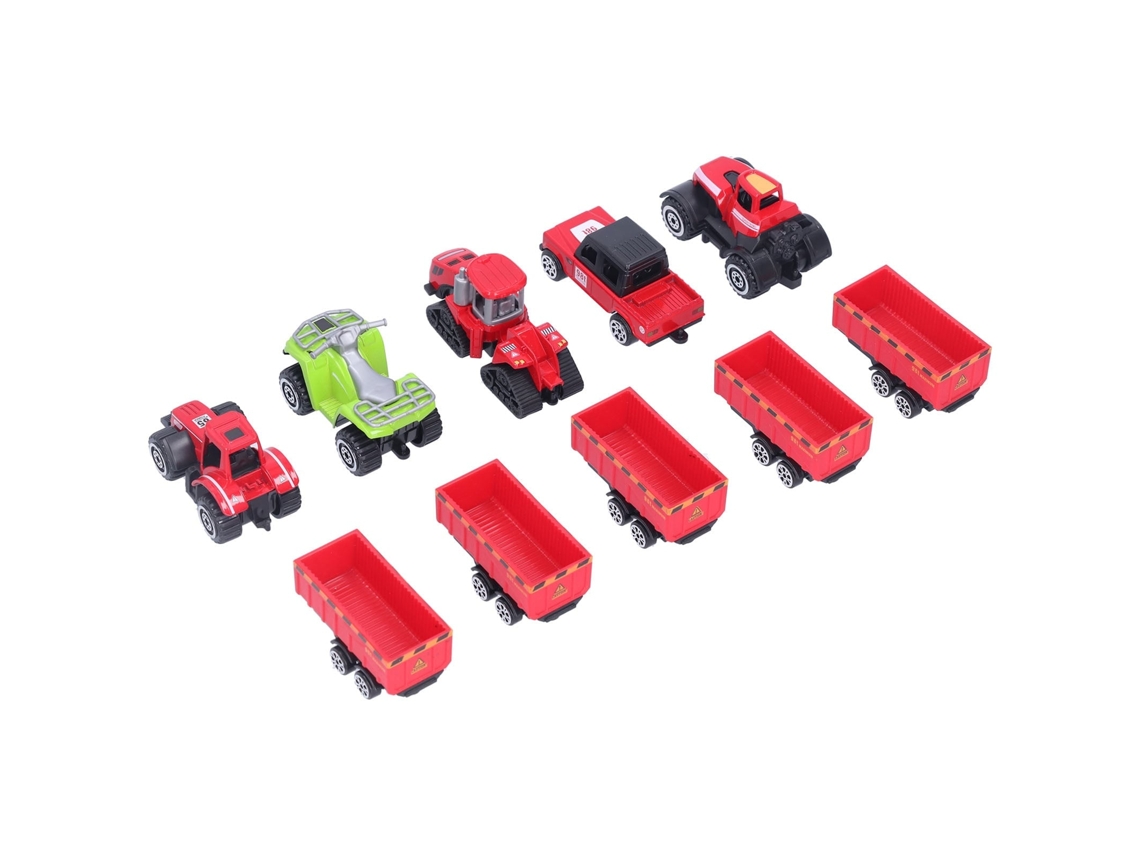 Primerox modelo de Trator 1:60 de Liga Metálica/abs com 5 Tratores e 5 Reboques para Crianças Acima de 3 Anos