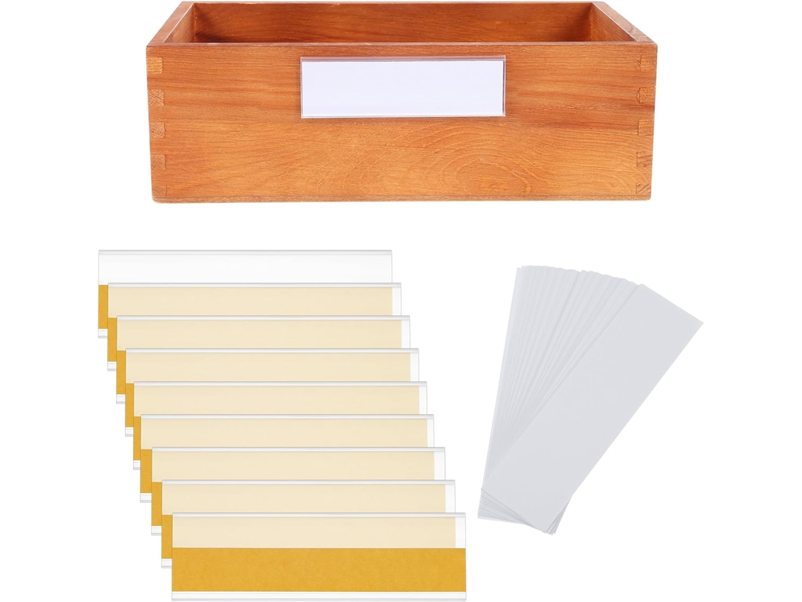 100 Etiquetas Transparentes Autoadesivas com Verso Adesivo para Identificar Cestos e Prateleiras de Pvc, Pacot