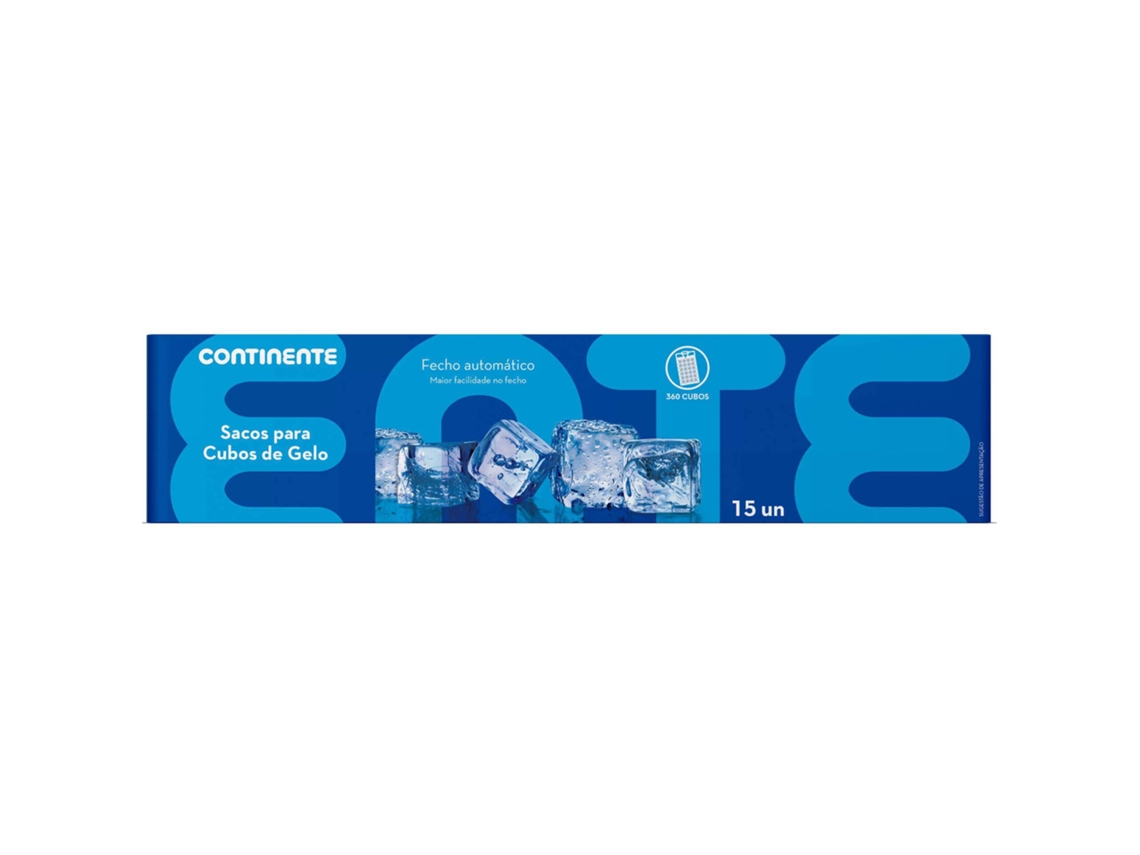 Sacos para Cubos de Gelo com Fecho Automático CONTINENTE emb. 15 un