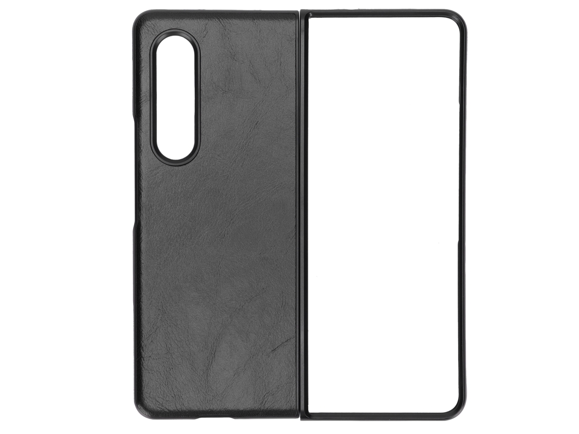 Mali capa de Couro com Padrão Empresarial Anti impacto para Samsung Galaxy Z Fold 3 Preta