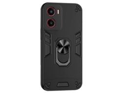 Capa Protetora De Pc Tpu Para Motorola Moto G05 4g Com Suporte De Anel, Preta