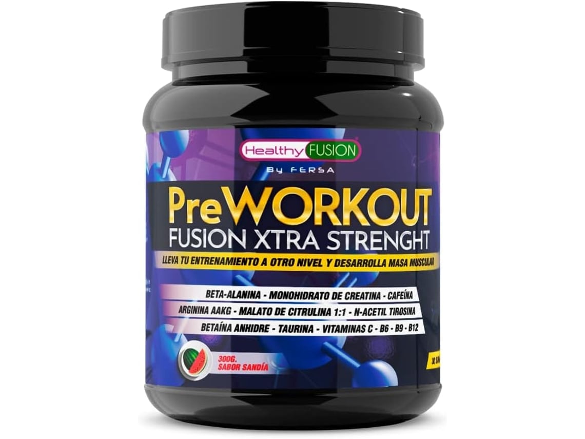 HEALTHY FUSION Poderoso Pré-Treino Puro com Beta Alanina L-Arginina Aakg Creatina Cafeína Taurina